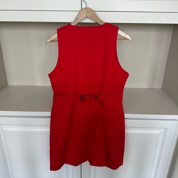 Commense Vibrant Red Button-Front Mini Dress - Picture 4 of 5